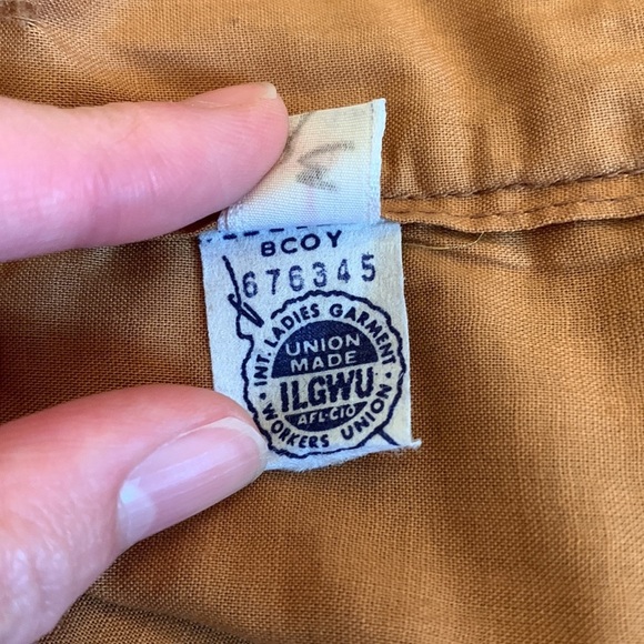 Vintage Union Made Geometric Print Maxi Shirt Ruffle Hem XXS - Picture 7 of 8